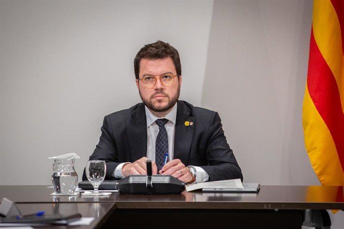 El vicepresidente de la Generalitat, Pere Aragons, durante una reunión extraordinaria del Consell Executiu para analizar la evolución del coronavirus, en Barcelona/Catalunya (España) a 12 de marzo de 2020.