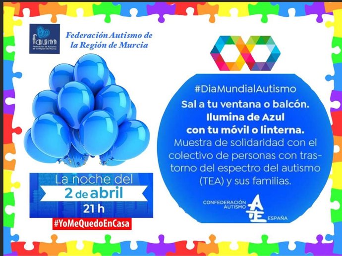 Cartel de la actividad convocada por la Federación de Autismo de la Región de Murcia