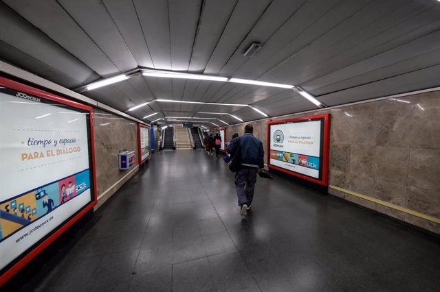 Imagen de recurso de instalaciones de Metro de Madrid durante el estado de alarma por el coronavirus.