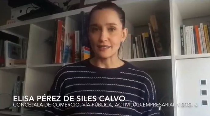 La concejala de Comercio del Ayuntamiento de Málaga, Elisa Pérez de Siles, informa en un vídeo sobre medidas durante el coronavirus