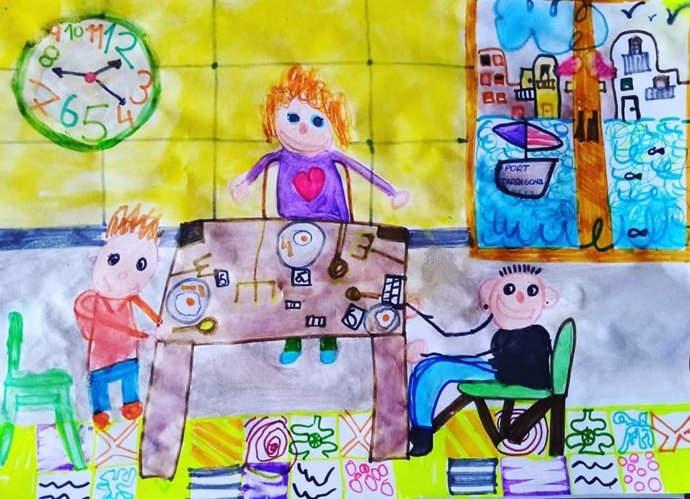 Dibuix guanyador del concurs de dibuix del Port de Tarragona d'Elsa, una nena de cinc anys