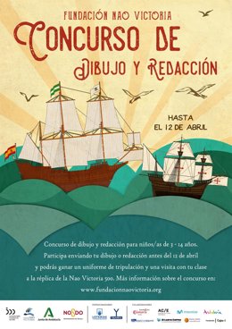 Cartel del concurso de Fundación Nao Victoria sobre Primera Vuelta al Mundo