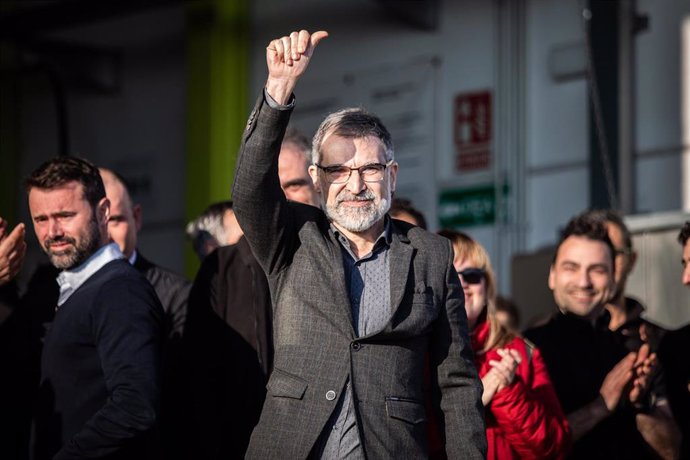 El presidente de mnium Cultural, Jordi Cuixart, sale de la cárcel de Lledoners para ir a trabajar. En Barcelona (Catalunya, España), a 13 de febrero de 2020.