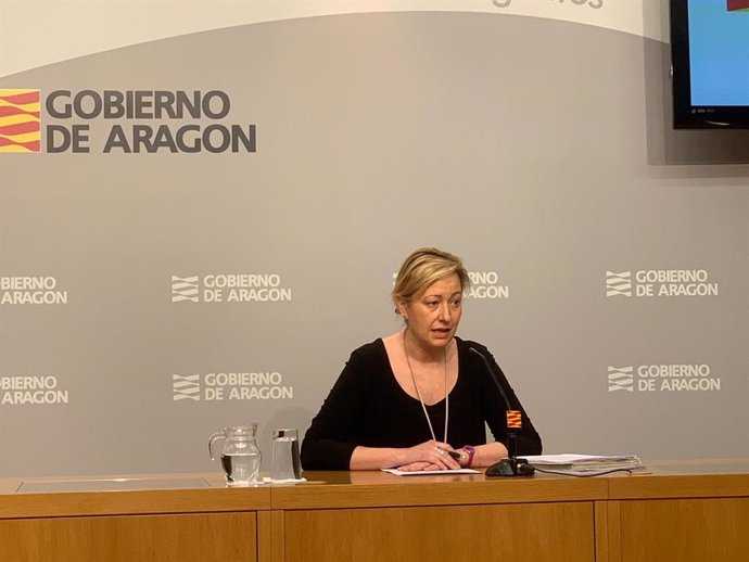 Marta Gastón en la rueda de prensa de este viernes, en la que ha hablado de la tramitación de los ERTE.