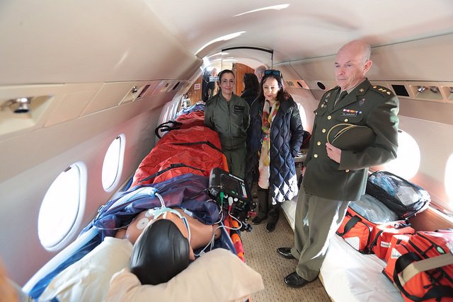 Margarita Robles en una visita a la UMAER en febrero de 2019