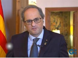 El presidente de la Generalitat, Quim Torra, entrevistado en Televisió de Girona