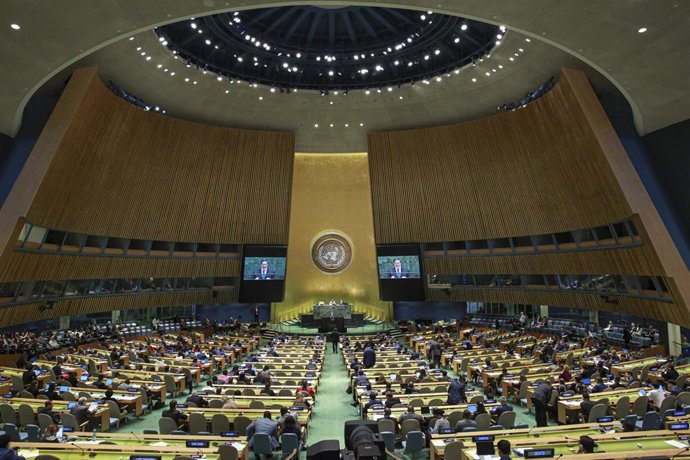 Imagen de archivo de la Asamblea General de la ONU durante la intervención del ministro de Exteriores de Cuba