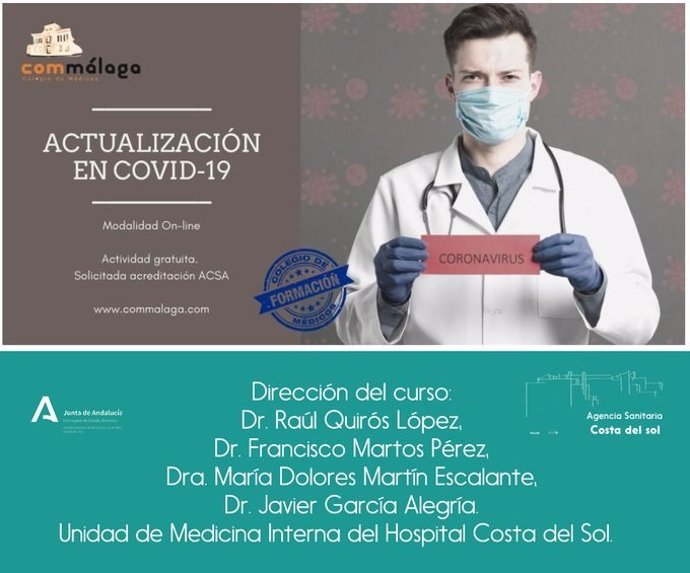 Cartel del curso organizado por el Colegio de Médicos de Málaga.