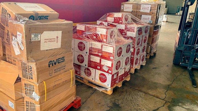 Distribución de material de protección