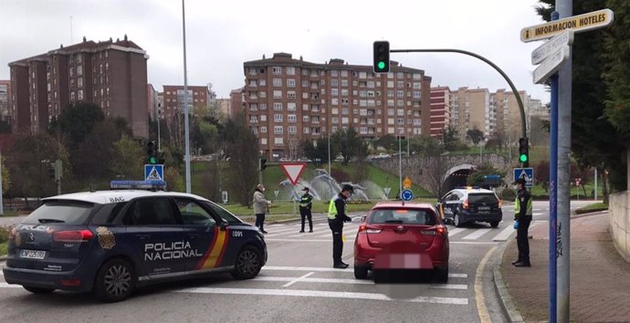 Control policial en Santander