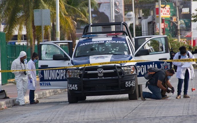 Imagen de policías en México.