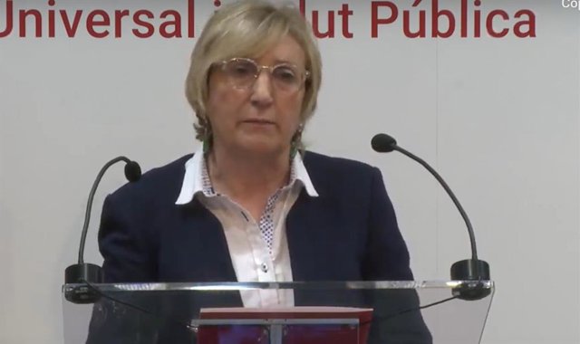 La consellera de Sanidad, Ana Barceló, en la rueda de prensa