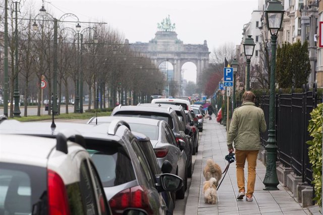 Las calles de Bruselas durante la epidemia de coronavirus