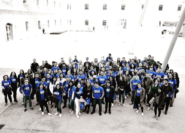 En la imagen, los estudiantes italianos durante el último Welcome Day celebrado en la UPCT