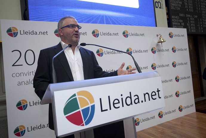 Sisco Sapena, gerente de Lleida.net , en la salida al MAB de Lleida.Net