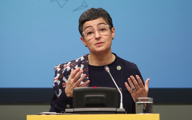 La ministra de Asuntos Exteriores, Unión Europea y Cooperación, Arancha González Laya en rueda de prensa en el Palacio de Viana, en Madrid (España), a 9 de marzo de 2020.