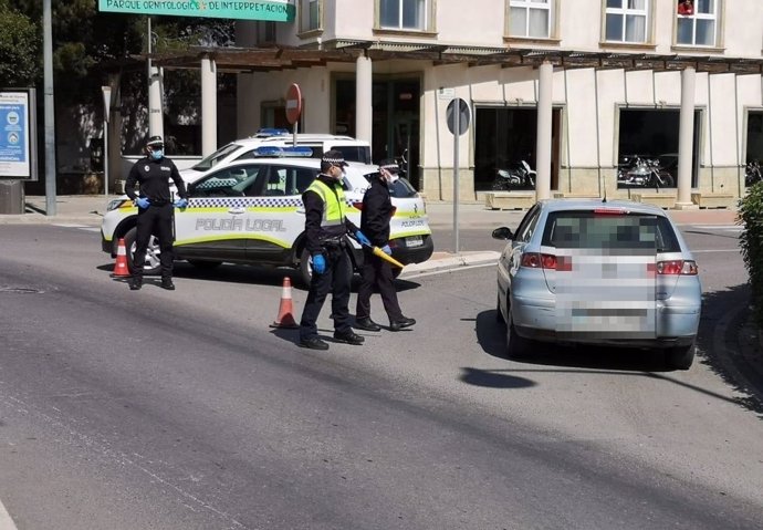 Control policial en El Ejido (Almería)