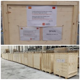 Partida de mascarillas donadas por Xiaomi a los Ministerios de Sanidad e Interior de España