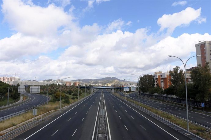 Parte de la Autovía del Mediterraneo o A-7 en Málaga