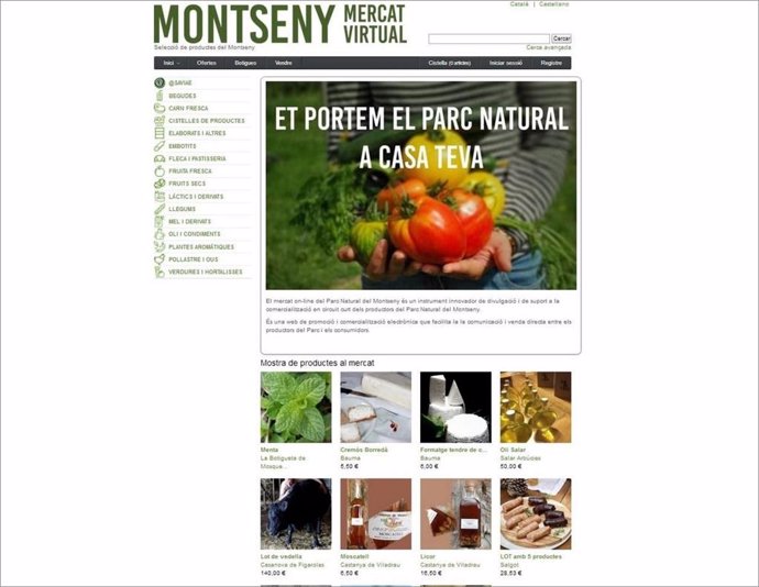 Portal de compra on-line de productos del Parc Natural del Montseny