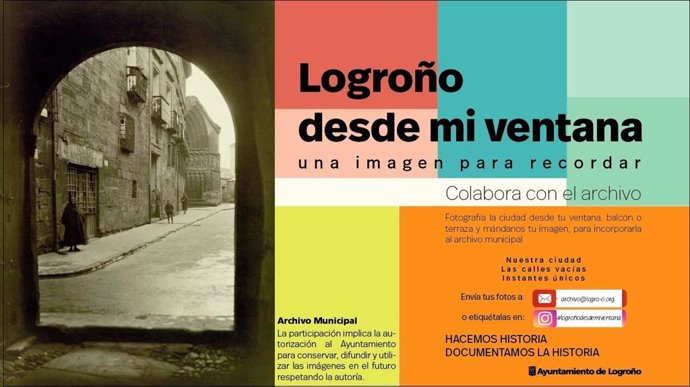 El Archivo Municipal pone en marcha la iniciativa #LogroñoDesdeMiVentana que recogerá fotos de los ciudadanos para documentar la pandemia por coronavirus