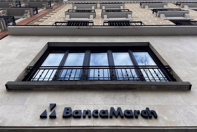 Fachada exterior de un local de Banca March en Madrid (España), a 13 de febrero de 2020.