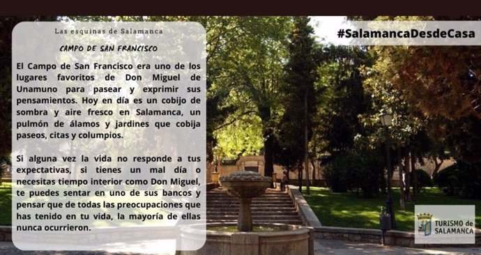Imagen promocional de Turismo de Salamanca en las redes sociales.