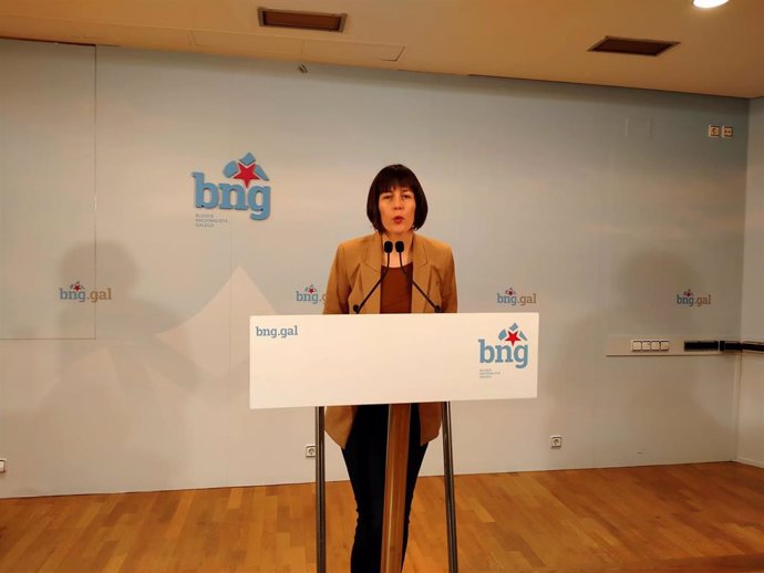 La portavoz nacional del BNG, Ana Pontón, en comparecencia telemática ante los medios durante la crisis del covid-19