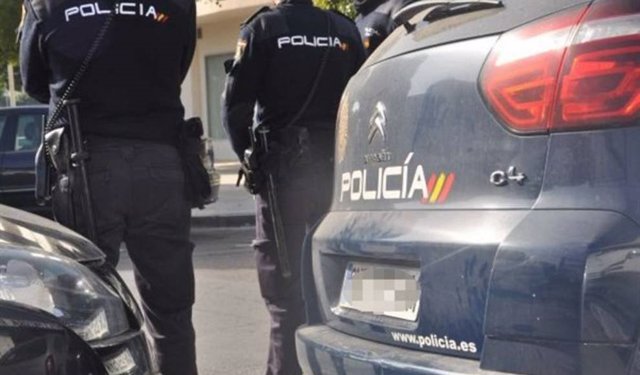 Imagen de un vehículo y agentes de la Policía Nacional.
