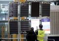 Un total de 197 aviones permanecen aparcados y parados en Barajas