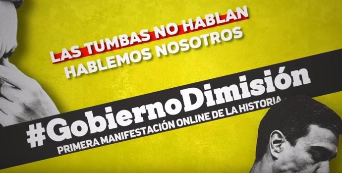 Manifestación 'online' que pide dimisión de Sánchez.
