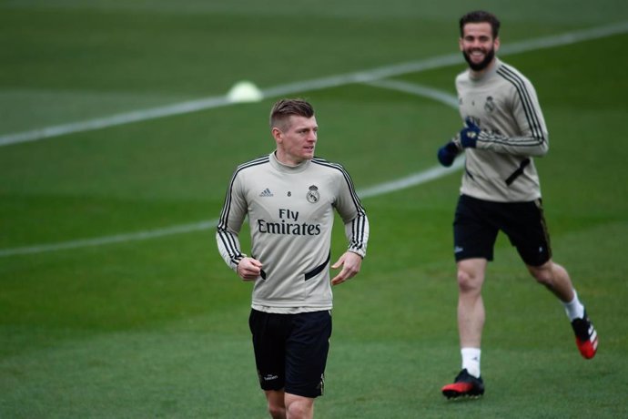 Toni Kroos entrenando con el Real Madrid
