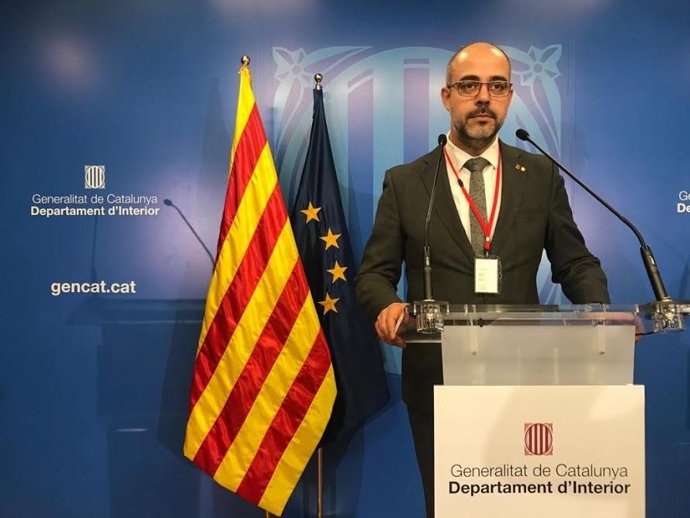 El conseller d'Interior, Miquel Buch, en la roda de premsa telemtica del Govern