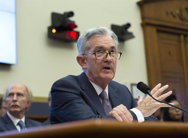 7/10/2019 - Washington, District of Columbia, United States of America: Chair of the Federal Reserve Jerome Powell testifies before the House Financial Services Committee on Capitol Hill in Washington D.C., U.S. on July 10, 2019. (Stefani Reynolds / CNP /
