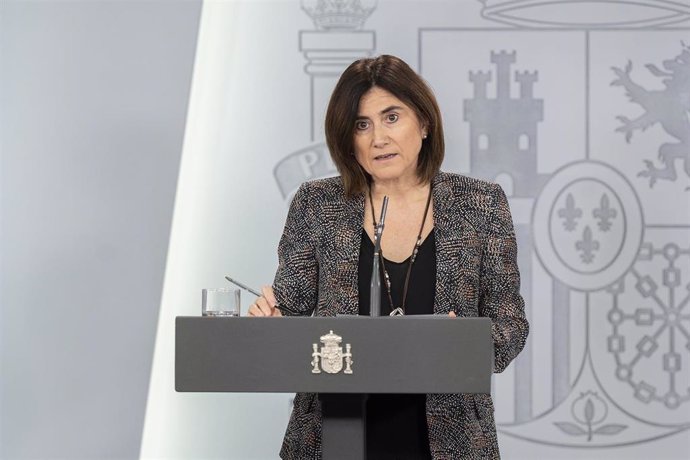María José Sierra  tras la reunión del Comité de Gestión Técnica del Coronavirus. 4 de abril de 2020.