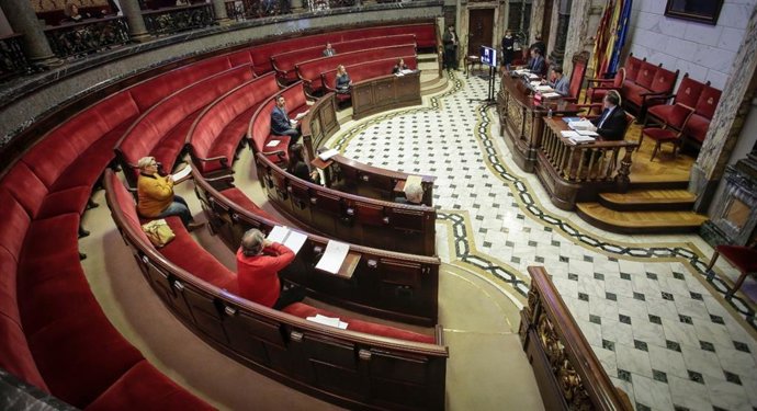 Imagen del pleno ordinario celebrado este jueves en el Ayuntamiento de Valncia en el que se han tomado medidas para combatir los efectos del Covid-19.