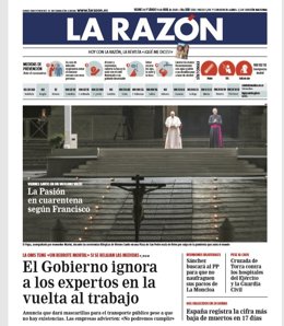 Portada de La Razón sábado 11 de abril