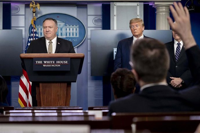 El secretario de Estado de Estados Unidos, Mike Pompeo, junto al presidente estadounidense, Donald Trump. 