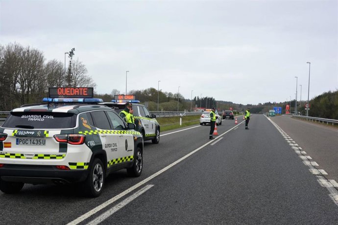 Punto de control de la Guardia Civil en Lugo