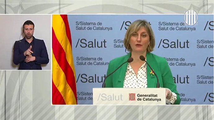 La consellera de Salut de la Generalitat, Alba Vergés, en roda de premsa telemtica sobre coronavirus a Barcelona l'11/4/2020