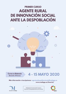 Cartel del curso online 'Agente rural de innovación social ante la despoblación'.