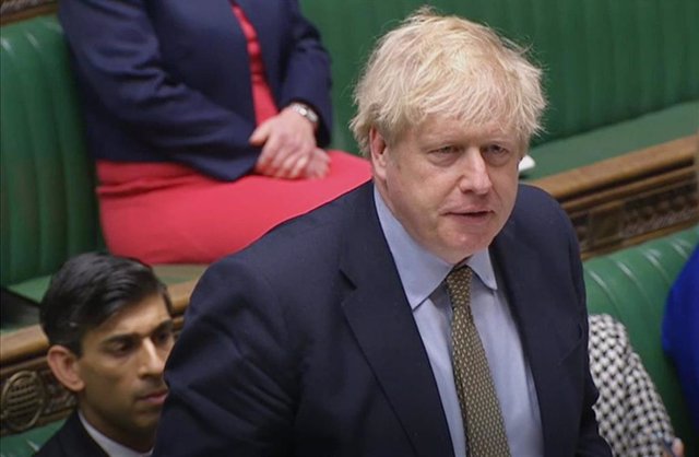 El primer ministro británico, Boris Johnson, en la cámara de los comunes