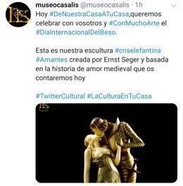 Publicación del Museo Casa Lis en la red social Twitter.