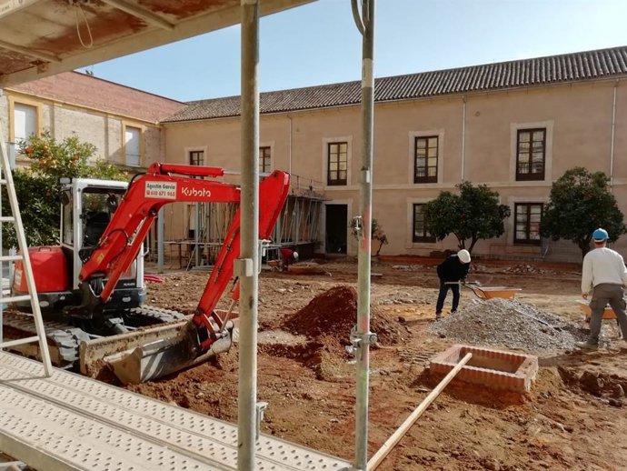 Obras que se ejecutan en el Palacio Episcopal de Córdoba, en una imagen de archivo.