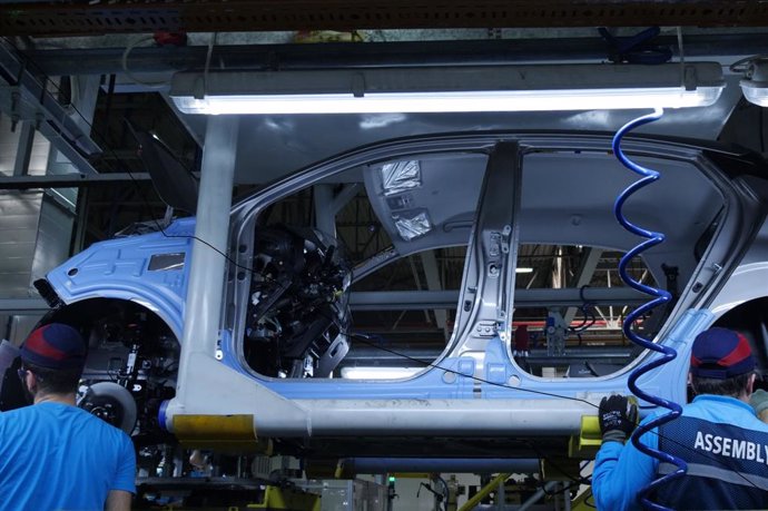 Imagen de la producción de un vehículo de Hyundai. 