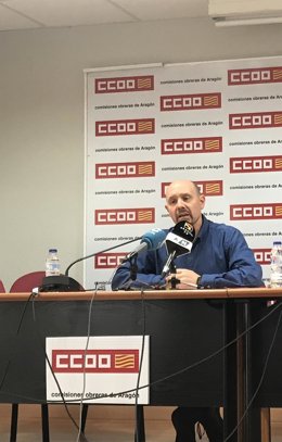 El secretario general de CCOO Aragón, Manuel Pina
