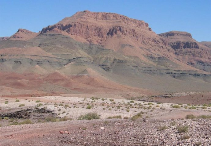 Pilas de lava del Triásico en Marruecos