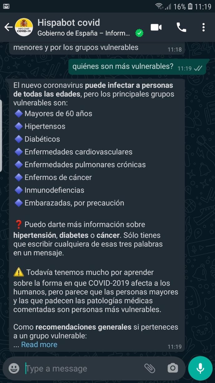 La Universidad de Granada colabora con el Gobierno en un asistente  conversacional para desmentir bulos por Whatsapp