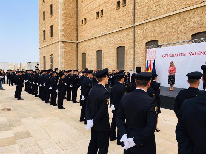 La consellera de Justicia, Interior y Asministración Pública, Gabriela Bravo, preside el acto de conmemoración del Día de la Policía de la Generalitat.