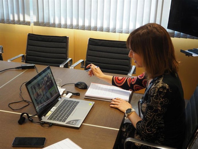 La consejera de Hacienda, Ana Cárcaba, que hoy ha participado en la reunión telemática que ha mantenido la ministra de Hacienda, María Jesús Montero